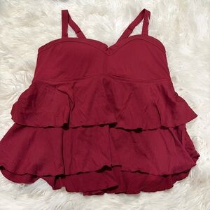 Additional Elle burgundy ribbed tankini top size 2X